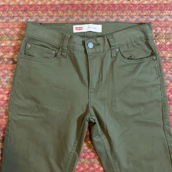 NEW ARMY GREEN WHITE TAB LEVIS 511 SLIM JEANS - Picture 3 of 6
